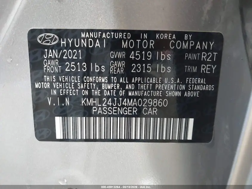 2021 HYUNDAI SONATA BLUE