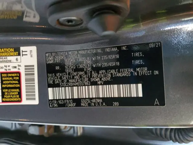 2021 TOYOTA HIGHLANDER L  