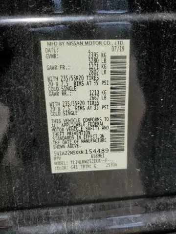 2019 NISSAN MURANO S  