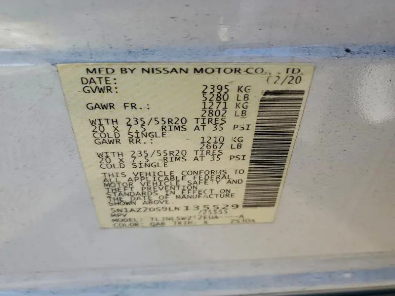 2020 NISSAN MURANO PLATINUM  