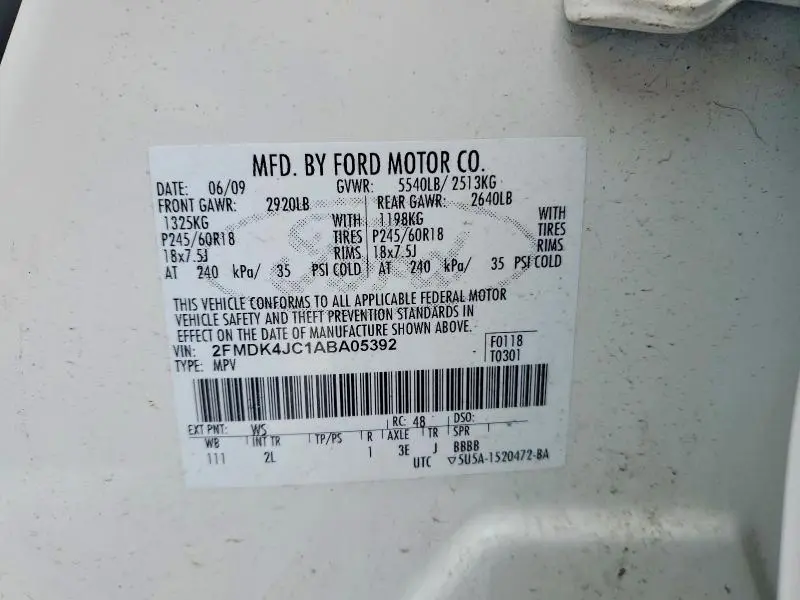 2010 FORD EDGE SEL  