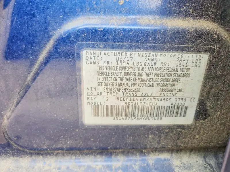 2017 NISSAN SENTRA SV  
