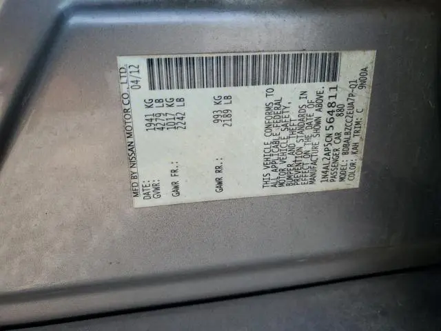 2012 NISSAN ALTIMA BASE  