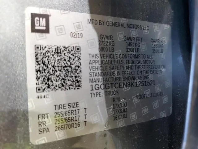 2019 CHEVROLET COLORADO LT  