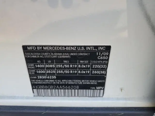 2010 MERCEDES-BENZ ML 350 4MATIC  