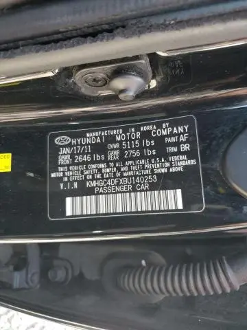 2011 HYUNDAI GENESIS 4.6L  