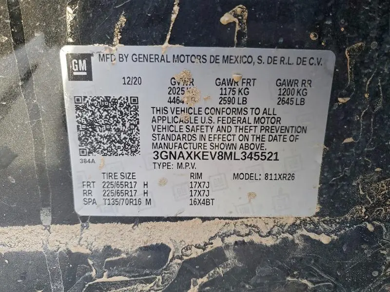 2021 CHEVROLET EQUINOX LT  