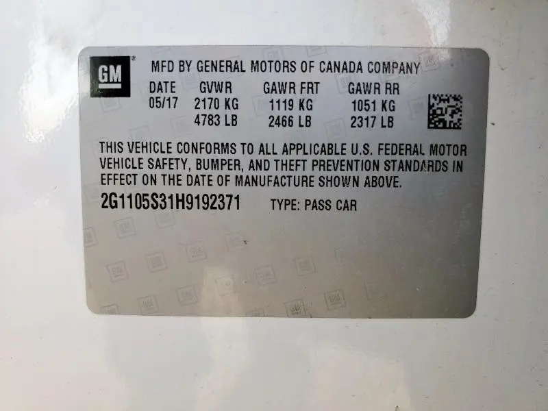 2017 CHEVROLET IMPALA LT  