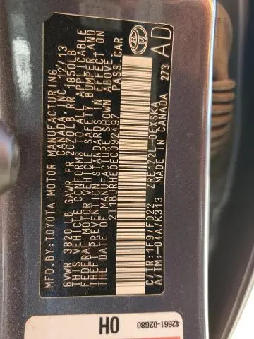 2014 TOYOTA COROLLA L  