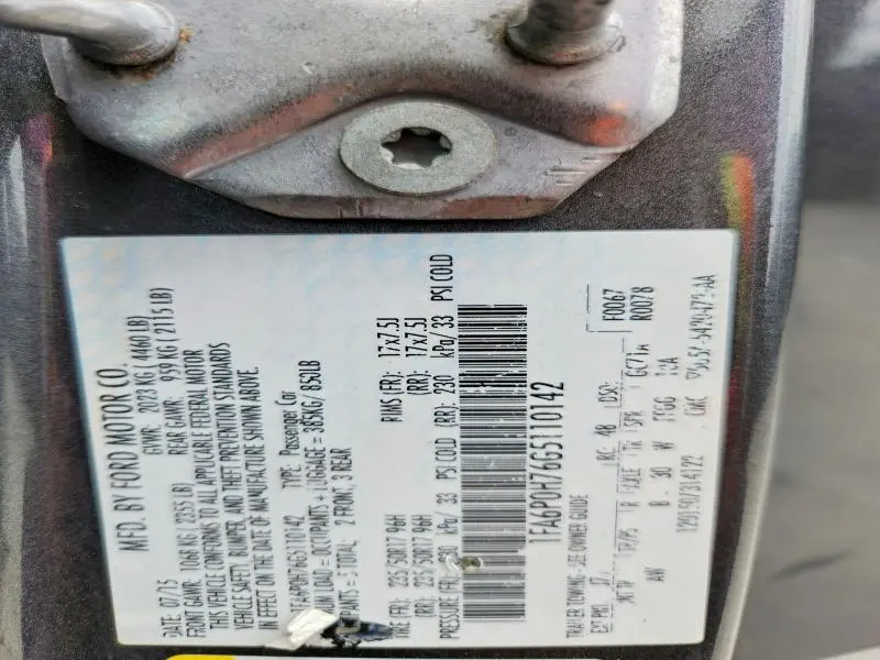 2016 FORD FUSION SE  