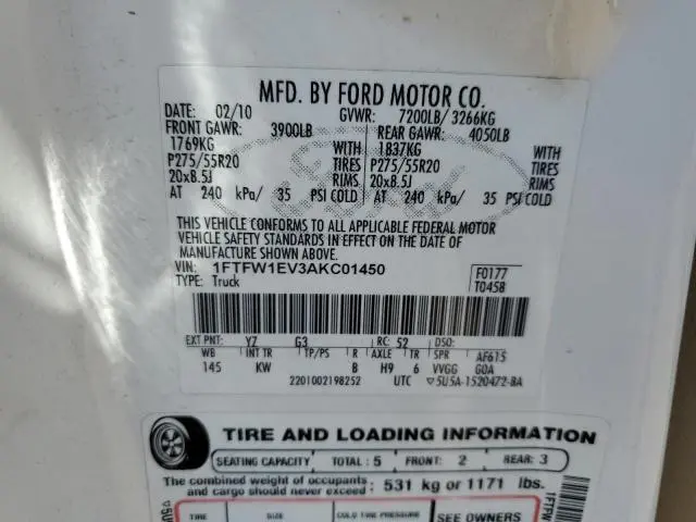 2010 FORD F150 SUPERCREW  