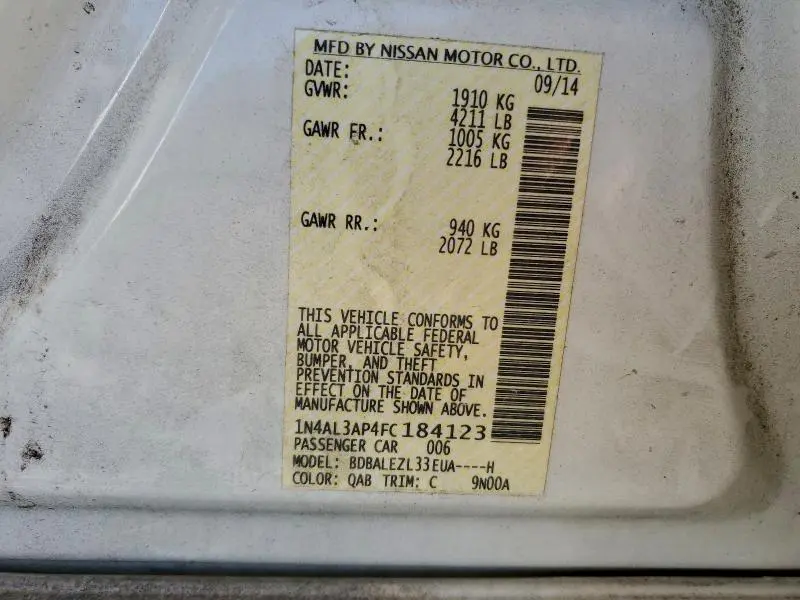 2015 NISSAN ALTIMA 2.5  