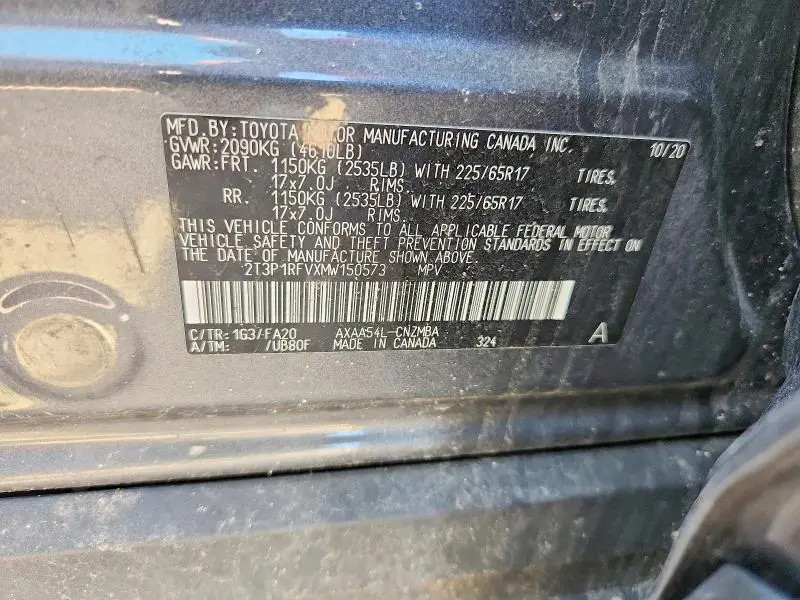 2021 TOYOTA RAV4 XLE  