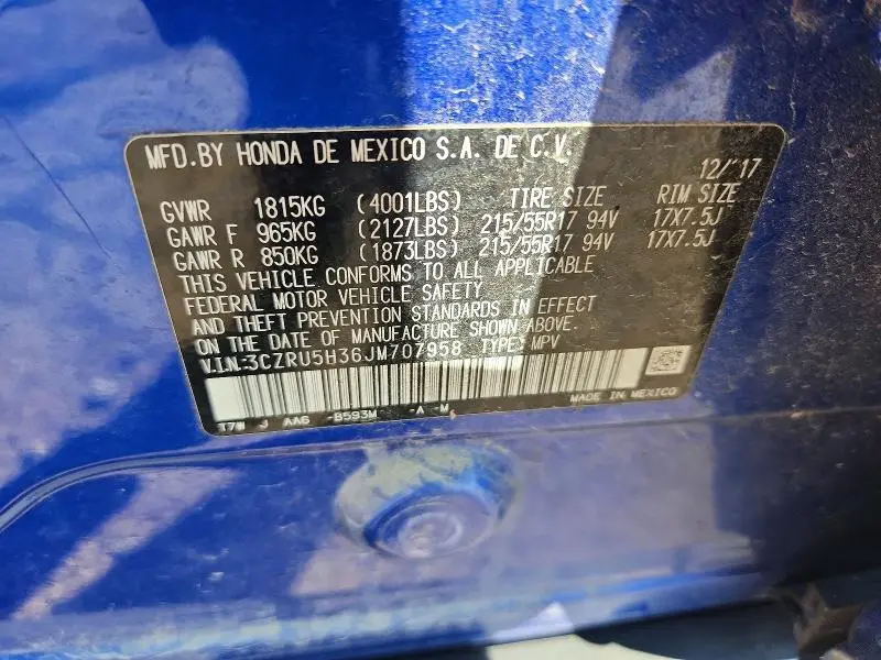 2018 HONDA HR-V LX  