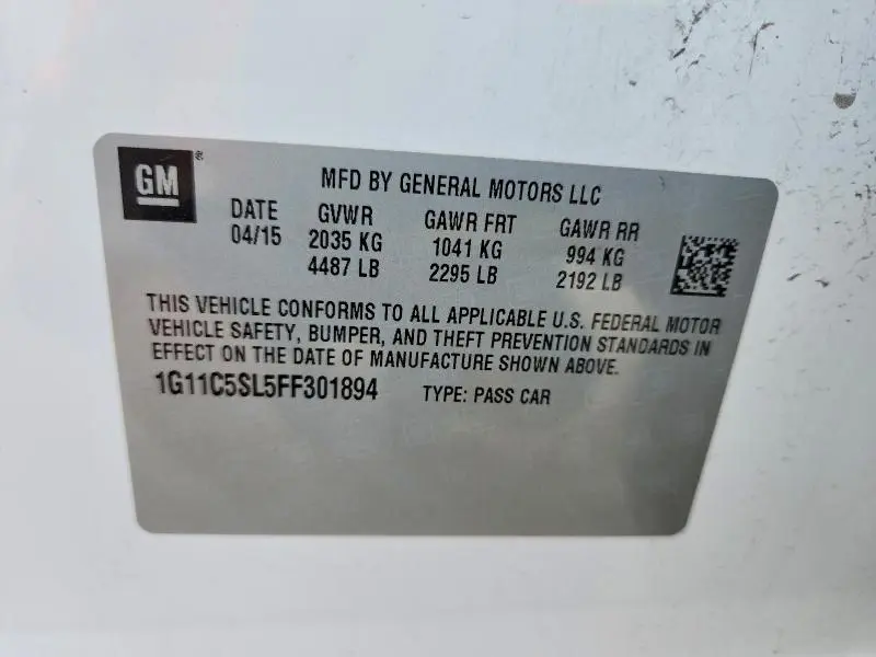 2015 CHEVROLET MALIBU 1LT  