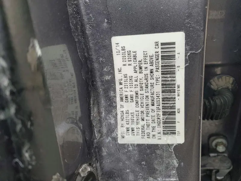 2015 HONDA ACCORD EX  