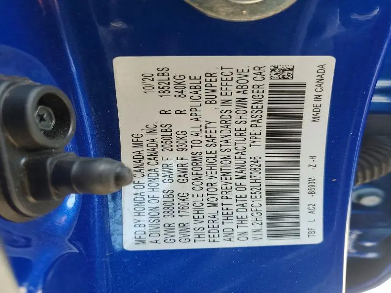 2020 HONDA CIVIC SI  
