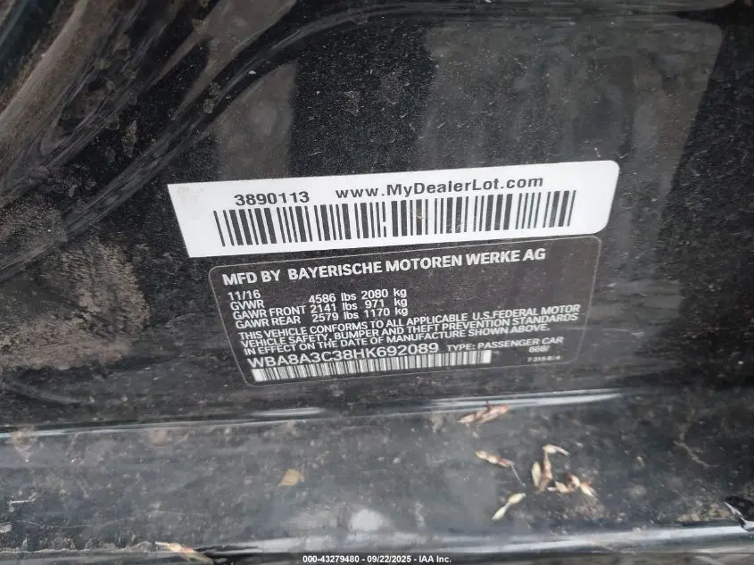 2017 BMW 320I XDRIVE