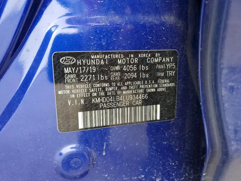 2020 HYUNDAI ELANTRA SPORT  