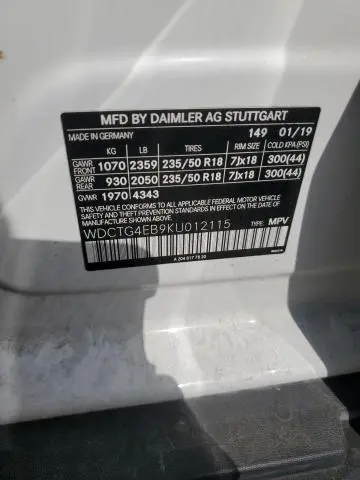 2019 MERCEDES-BENZ GLA 250  