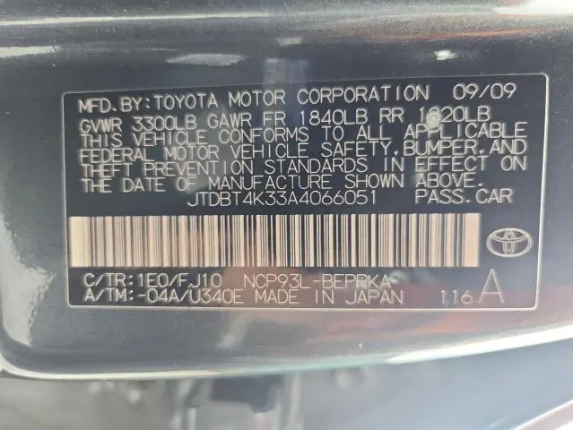2010 TOYOTA YARIS   