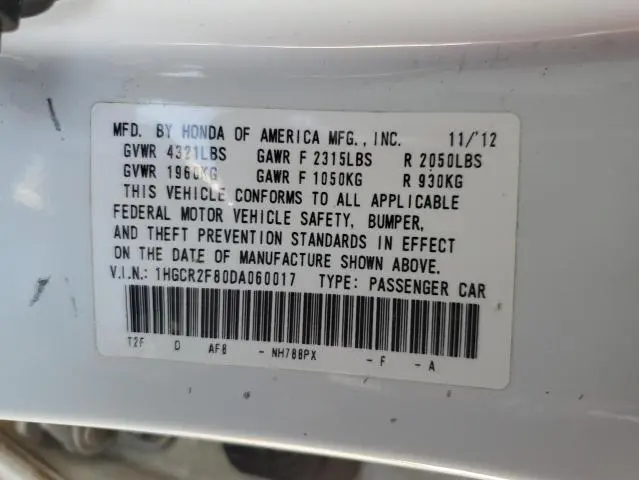 2013 HONDA ACCORD EXL  