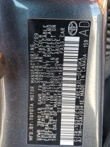 2010 TOYOTA COROLLA BASE  