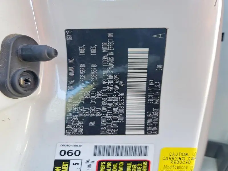 2015 TOYOTA SIENNA LIMITED 7-PASSENGER  