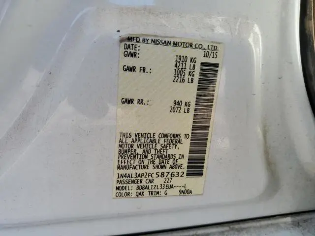 2015 NISSAN ALTIMA 2.5  