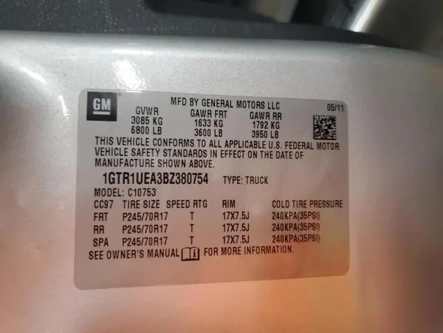 2011 GMC SIERRA C1500 SL  