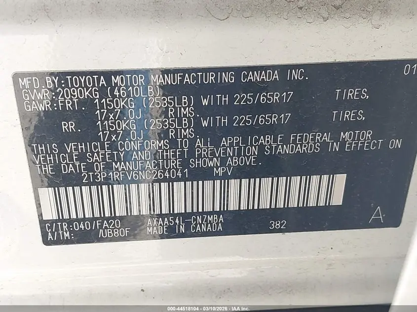 2022 TOYOTA RAV4 XLE
