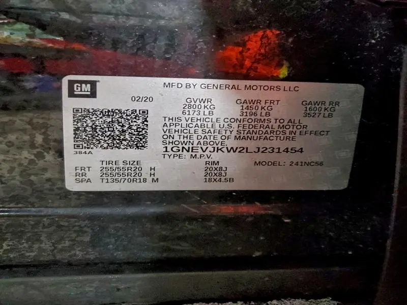 2020 CHEVROLET TRAVERSE RS  