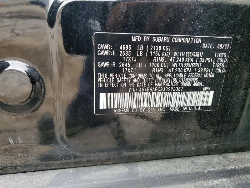 2018 SUBARU OUTBACK 2.5I PREMIUM  