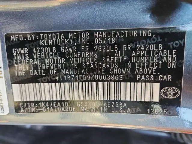 2019 TOYOTA AVALON XLE  