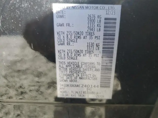 2024 NISSAN PATHFINDER PLATINUM  