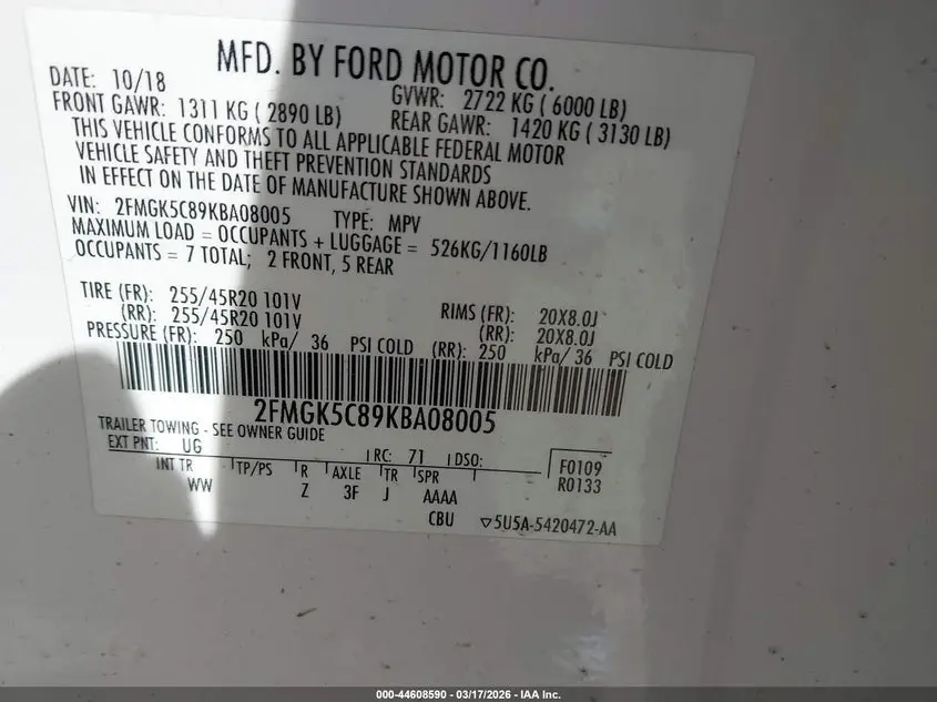 2019 FORD FLEX SEL