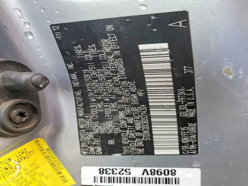 2013 TOYOTA SIENNA SPORT  