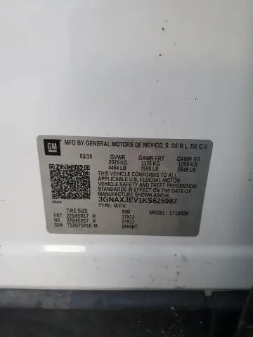 2019 CHEVROLET EQUINOX LT  