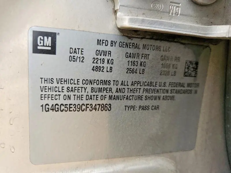 2012 BUICK LACROSSE   