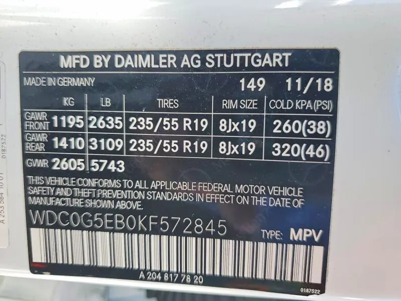 2019 MERCEDES-BENZ GLC 350E  
