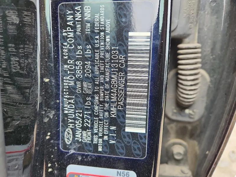 2021 HYUNDAI ELANTRA SEL  