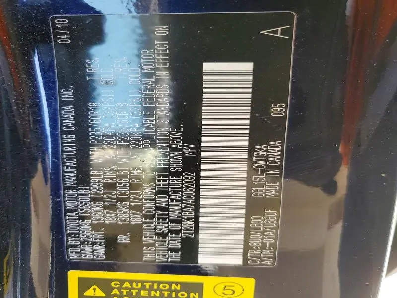 2010 LEXUS RX 350 BASE  