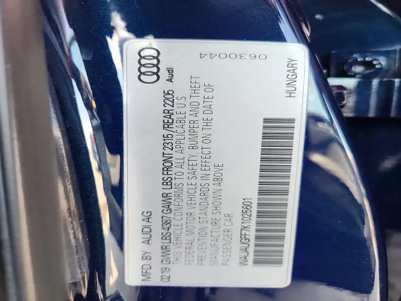 2019 AUDI A3 PREMIUM  