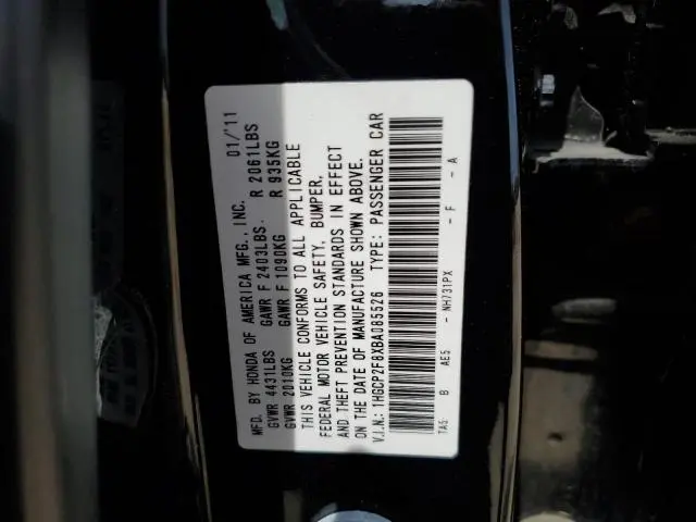 2011 HONDA ACCORD EXL