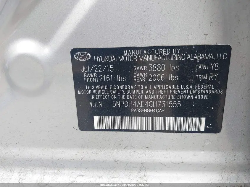 2016 HYUNDAI ELANTRA VALUE EDITION