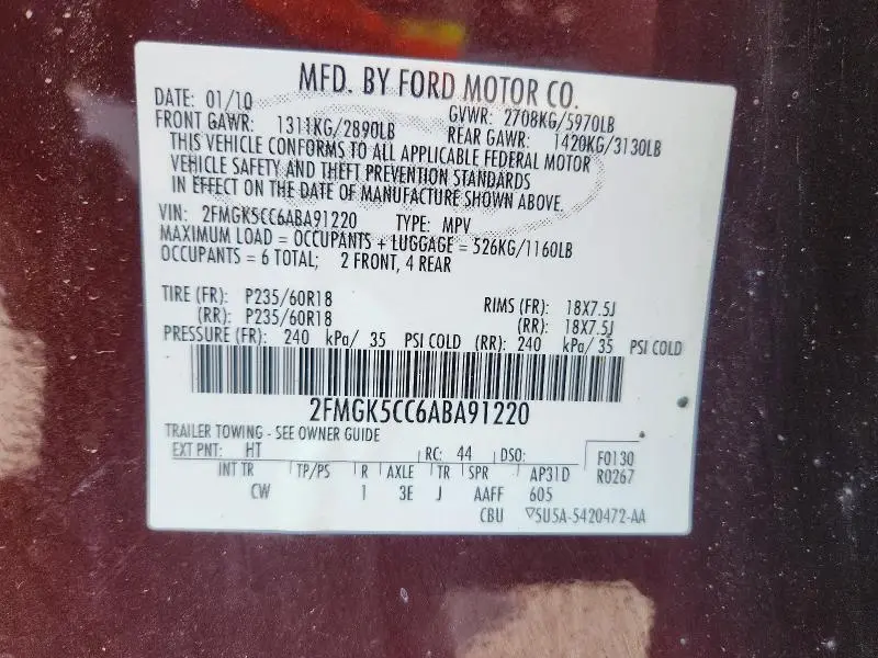 2010 FORD FLEX   