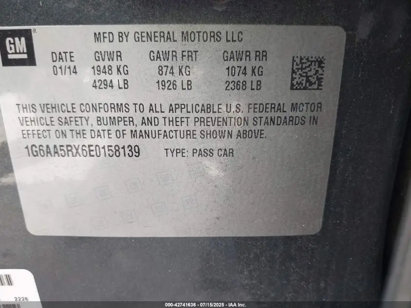 2014 CADILLAC ATS STANDARD