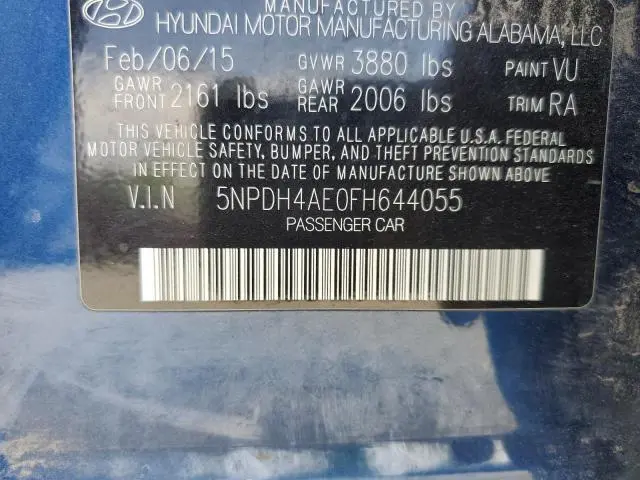 2015 HYUNDAI ELANTRA SE  