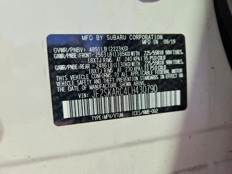 2020 SUBARU FORESTER SPORT  