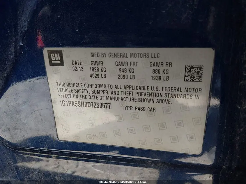2013 CHEVROLET CRUZE LS AUTO